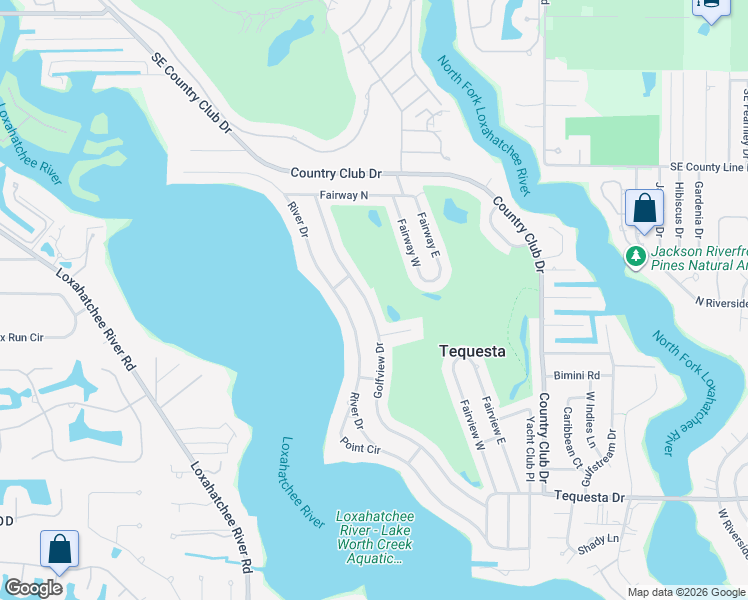 map of restaurants, bars, coffee shops, grocery stores, and more near 222 Golfview Drive in Jupiter