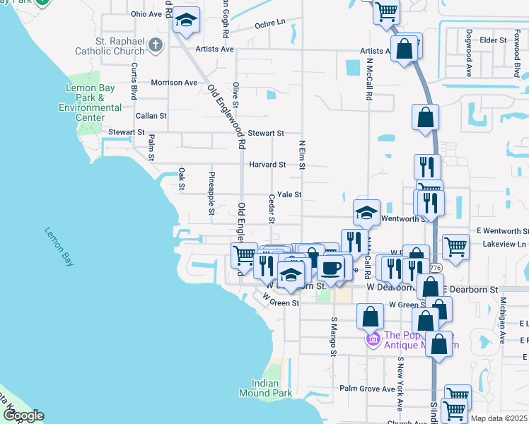 map of restaurants, bars, coffee shops, grocery stores, and more near 551 West Wentworth Street in Englewood