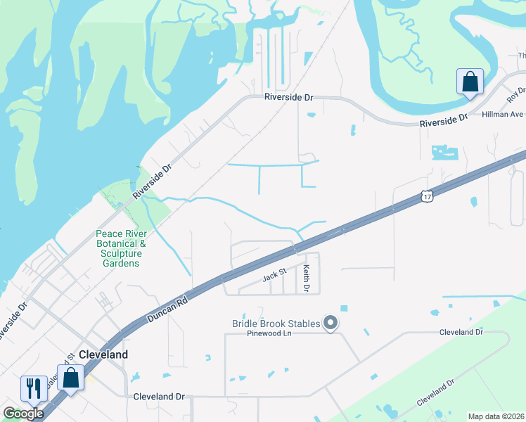 map of restaurants, bars, coffee shops, grocery stores, and more near 233 Riverclub Court in Punta Gorda