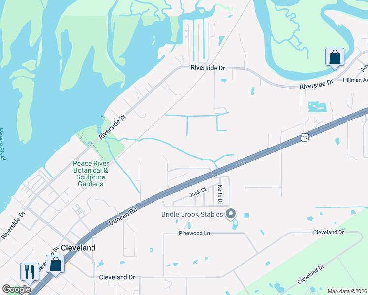 map of restaurants, bars, coffee shops, grocery stores, and more near 6359 Riverside Drive in Punta Gorda