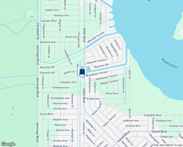 map of restaurants, bars, coffee shops, grocery stores, and more near 4282 Gillot Boulevard in Port Charlotte