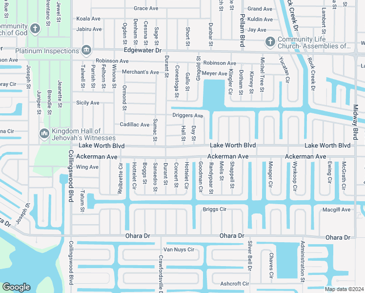 map of restaurants, bars, coffee shops, grocery stores, and more near 18316 Lake Worth Boulevard in Port Charlotte