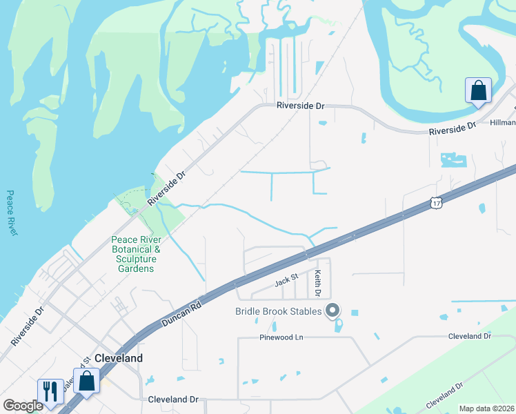 map of restaurants, bars, coffee shops, grocery stores, and more near 6359 Riverside Drive in Punta Gorda
