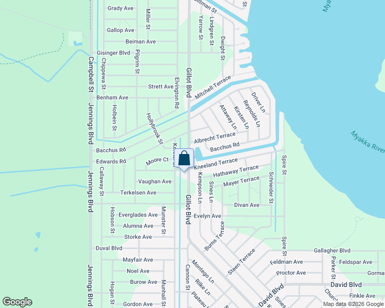 map of restaurants, bars, coffee shops, grocery stores, and more near 4282 Gillot Boulevard in Port Charlotte