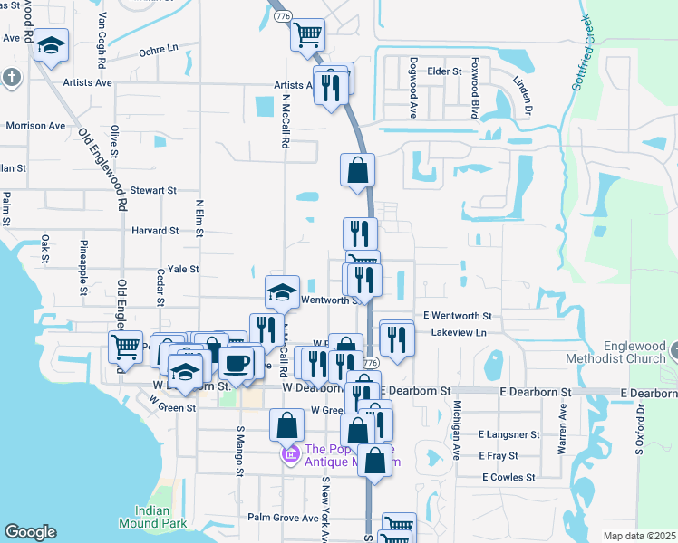 map of restaurants, bars, coffee shops, grocery stores, and more near 73 Englewood Heights Road in Englewood