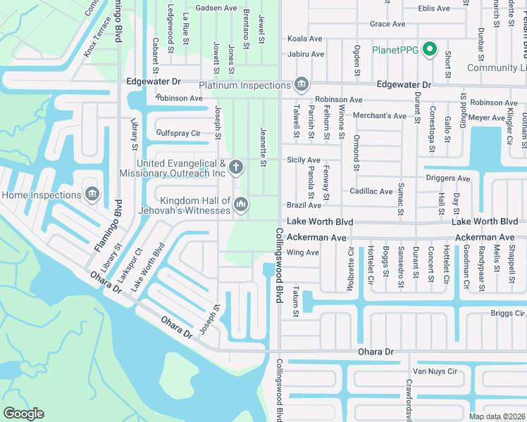map of restaurants, bars, coffee shops, grocery stores, and more near 17548 Lake Worth Boulevard in Port Charlotte