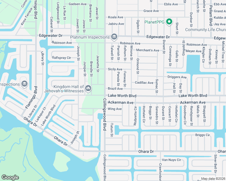 map of restaurants, bars, coffee shops, grocery stores, and more near 18033 Brazil Avenue in Port Charlotte