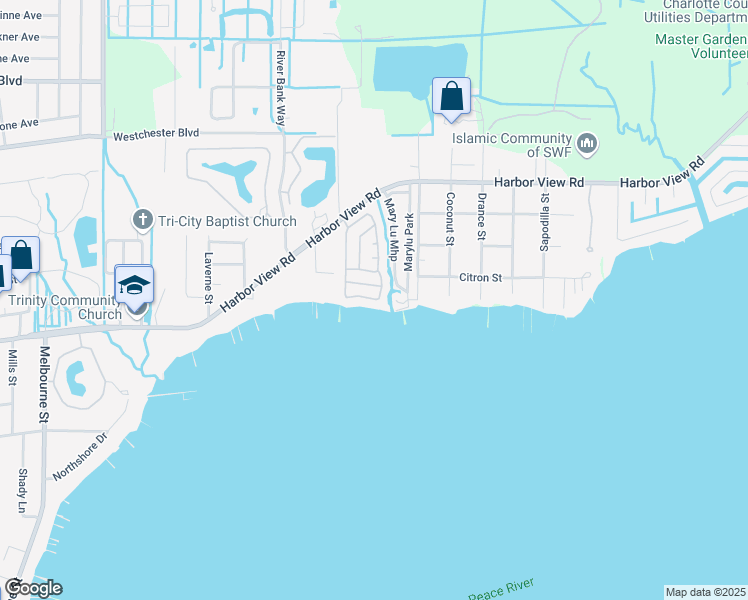 map of restaurants, bars, coffee shops, grocery stores, and more near 106 Mary Lu Mobile Home Park in Punta Gorda
