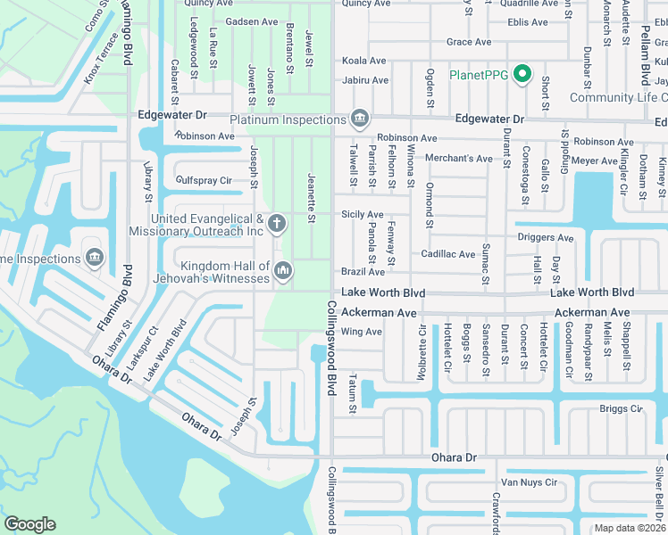 map of restaurants, bars, coffee shops, grocery stores, and more near 17548 Lake Worth Boulevard in Port Charlotte