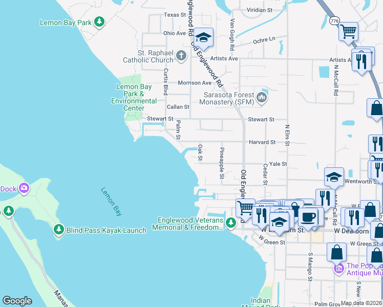 map of restaurants, bars, coffee shops, grocery stores, and more near 865 Harvard Street in Englewood