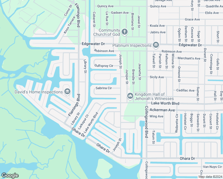 map of restaurants, bars, coffee shops, grocery stores, and more near 17397 Sabrina Circle in Port Charlotte