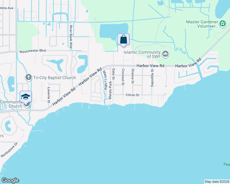map of restaurants, bars, coffee shops, grocery stores, and more near 139 Date Street in Port Charlotte