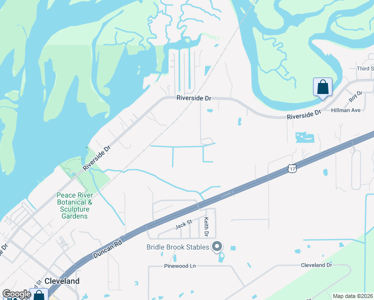map of restaurants, bars, coffee shops, grocery stores, and more near 6601 Riverside Drive in Punta Gorda