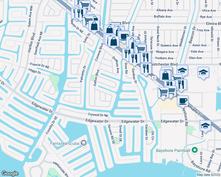 map of restaurants, bars, coffee shops, grocery stores, and more near 641 Sharon Circle in Port Charlotte