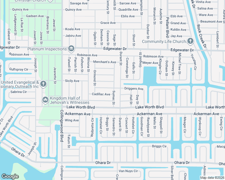 map of restaurants, bars, coffee shops, grocery stores, and more near 18235 Driggers Avenue in Port Charlotte