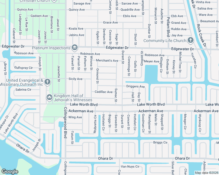 map of restaurants, bars, coffee shops, grocery stores, and more near 18235 Driggers Avenue in Port Charlotte