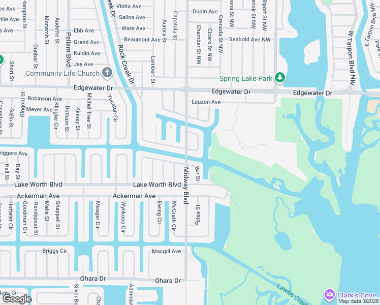 map of restaurants, bars, coffee shops, grocery stores, and more near 19379 Midway Boulevard in Port Charlotte