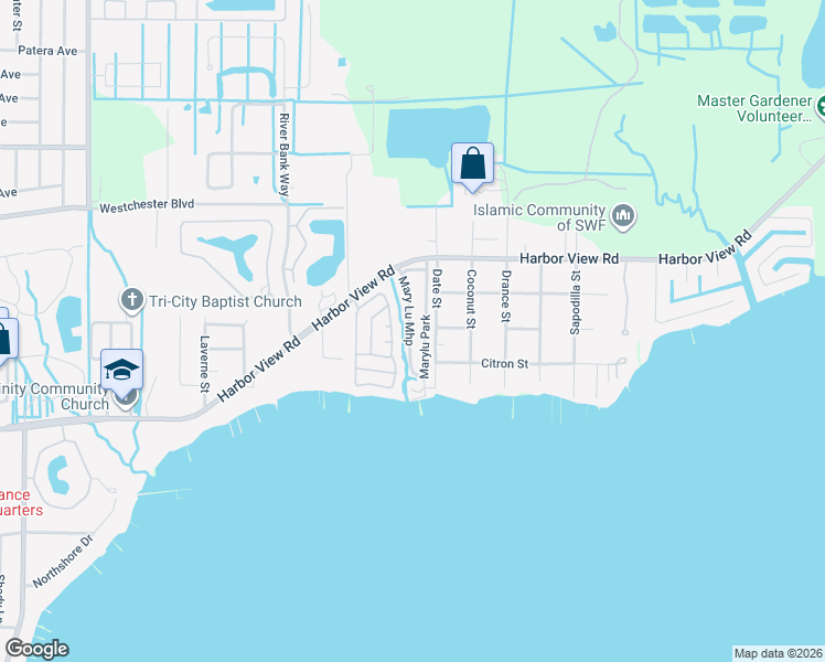 map of restaurants, bars, coffee shops, grocery stores, and more near 98 Mary Lu Mobile Home Park in Punta Gorda