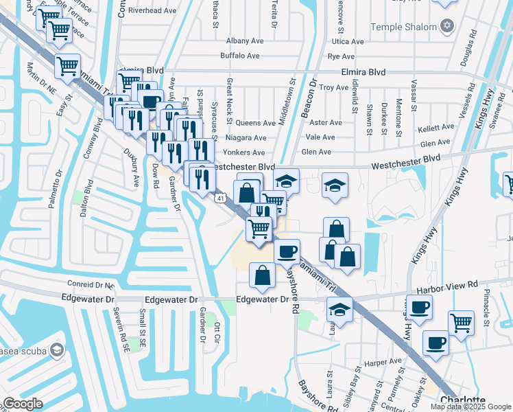 map of restaurants, bars, coffee shops, grocery stores, and more near 4200 U.S. 41 in Punta Gorda