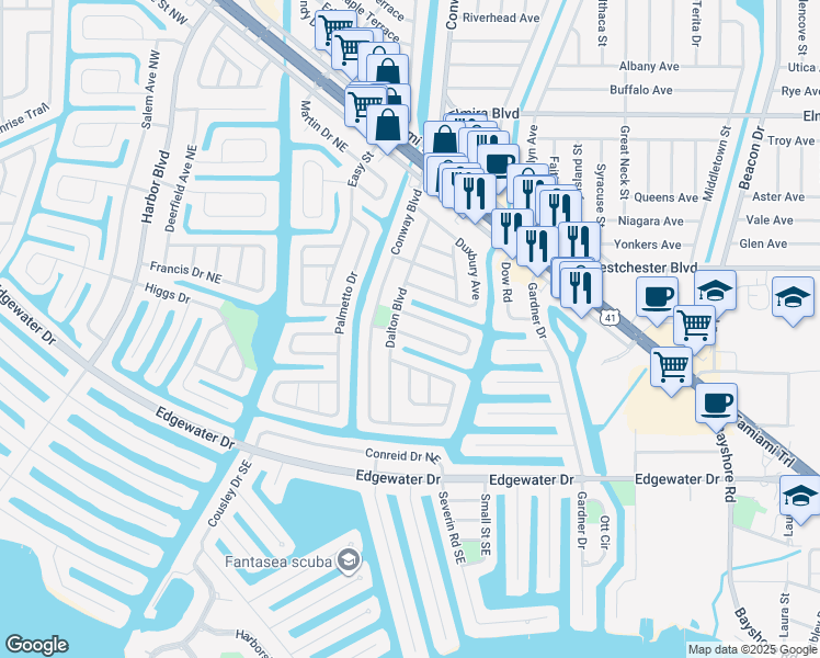 map of restaurants, bars, coffee shops, grocery stores, and more near 440 Sharon Circle Northeast in Port Charlotte