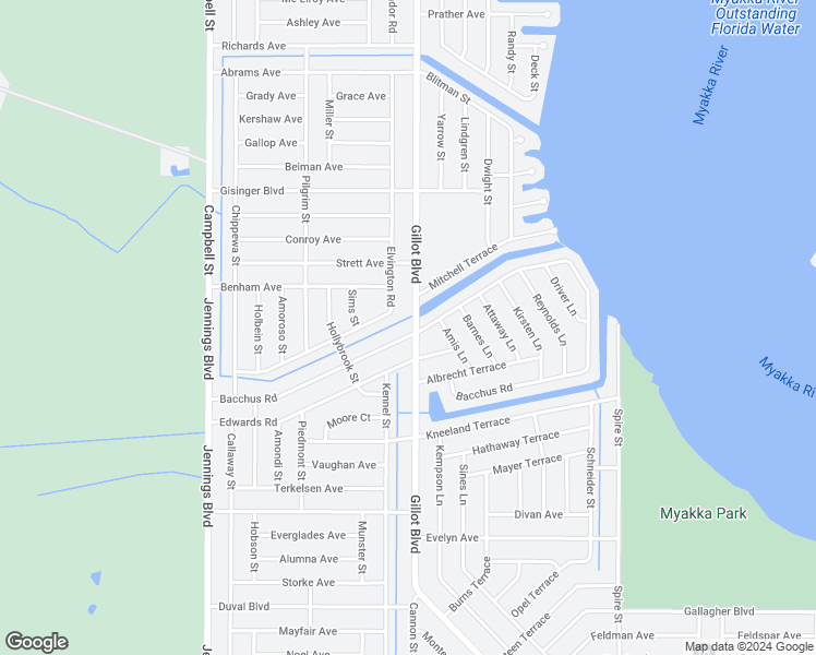 map of restaurants, bars, coffee shops, grocery stores, and more near 12284 Bacchus Road in Port Charlotte