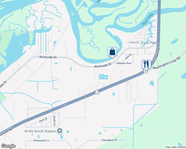 map of restaurants, bars, coffee shops, grocery stores, and more near 7701 Riverside Drive in Punta Gorda