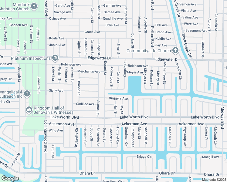 map of restaurants, bars, coffee shops, grocery stores, and more near 4192 Gingold Street in Port Charlotte