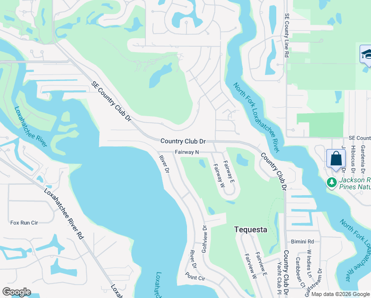 map of restaurants, bars, coffee shops, grocery stores, and more near 342 Fairway North in Jupiter