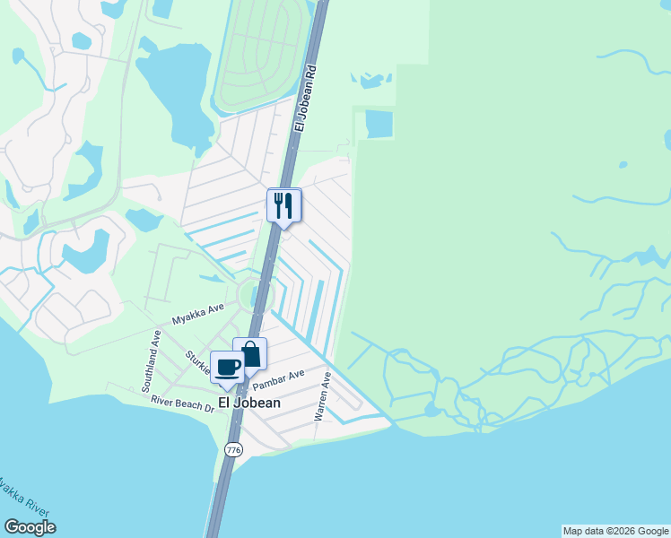 map of restaurants, bars, coffee shops, grocery stores, and more near 4207 Hollis Avenue in Port Charlotte