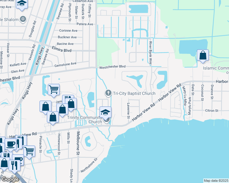 map of restaurants, bars, coffee shops, grocery stores, and more near 440 Hunter Street in Port Charlotte
