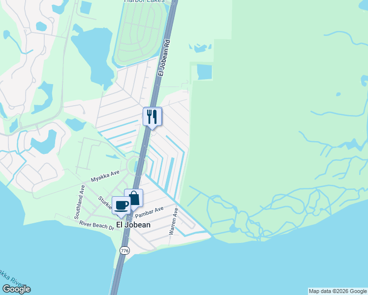 map of restaurants, bars, coffee shops, grocery stores, and more near 4207 Hollis Avenue in Port Charlotte