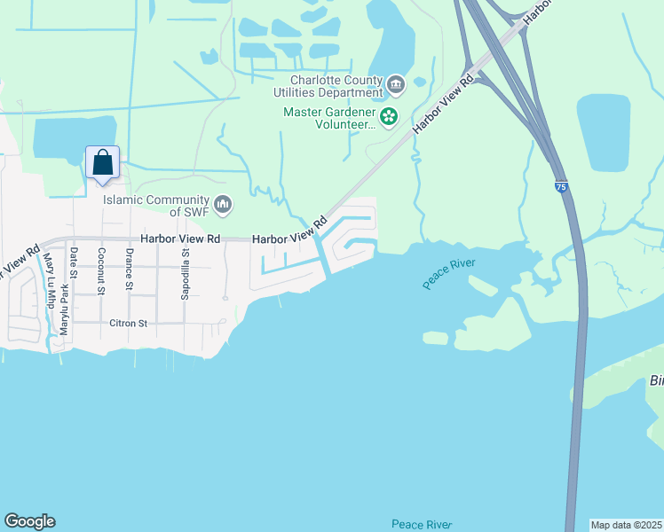 map of restaurants, bars, coffee shops, grocery stores, and more near 122 Danforth Drive in Punta Gorda