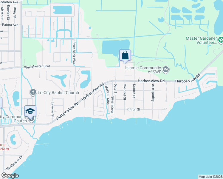 map of restaurants, bars, coffee shops, grocery stores, and more near 24437 Harbor View Road in Port Charlotte