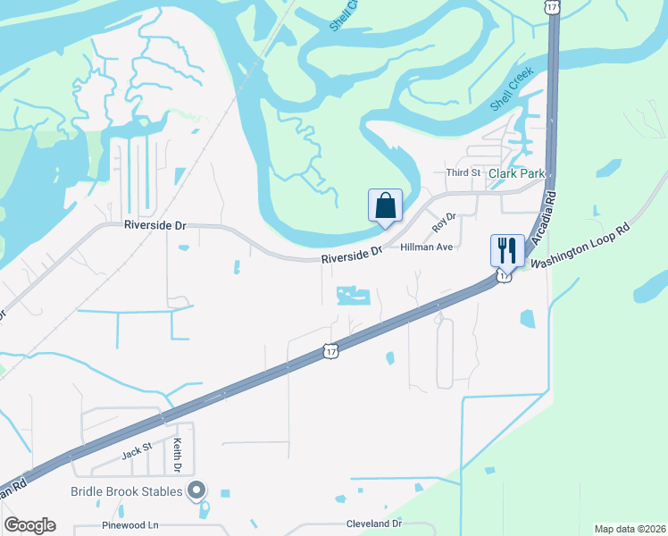 map of restaurants, bars, coffee shops, grocery stores, and more near 7701 Riverside Drive in Punta Gorda