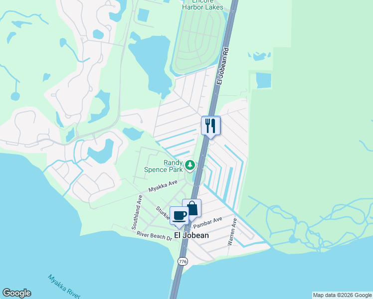 map of restaurants, bars, coffee shops, grocery stores, and more near 14462 Worthwhile Road in Port Charlotte