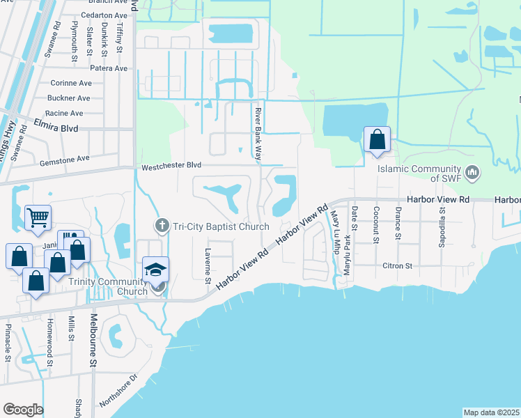 map of restaurants, bars, coffee shops, grocery stores, and more near 4089 Oakview Drive in Punta Gorda