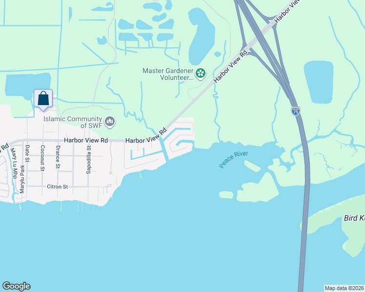 map of restaurants, bars, coffee shops, grocery stores, and more near 107 Danforth Drive in Port Charlotte