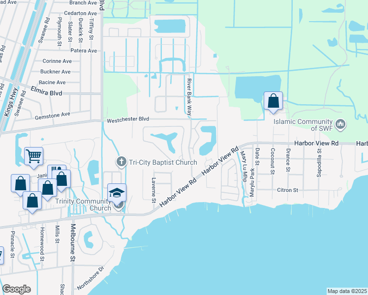map of restaurants, bars, coffee shops, grocery stores, and more near 4089 Oakview Drive in Punta Gorda