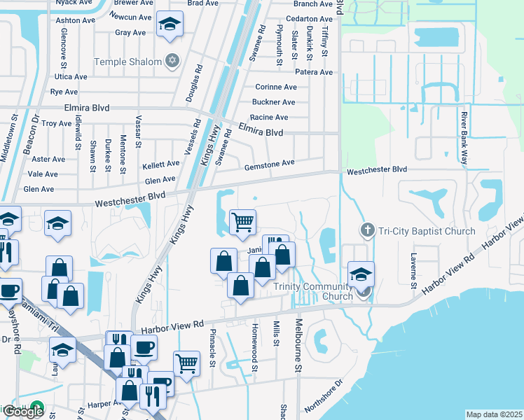 map of restaurants, bars, coffee shops, grocery stores, and more near 23301 Collina Way in Punta Gorda
