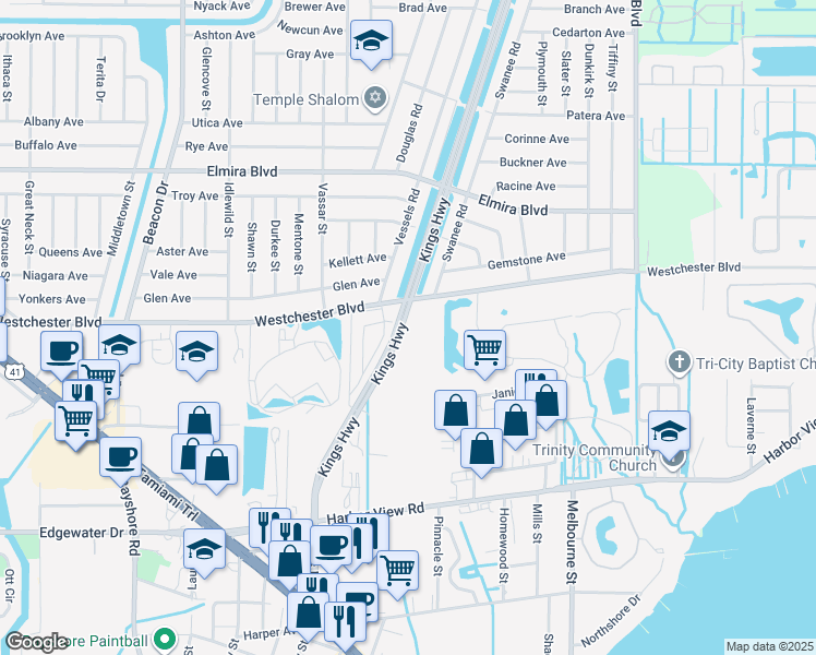 map of restaurants, bars, coffee shops, grocery stores, and more near 4024-4046 Kings Highway in Punta Gorda