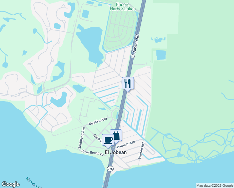 map of restaurants, bars, coffee shops, grocery stores, and more near 14462 Worthwhile Road in Port Charlotte
