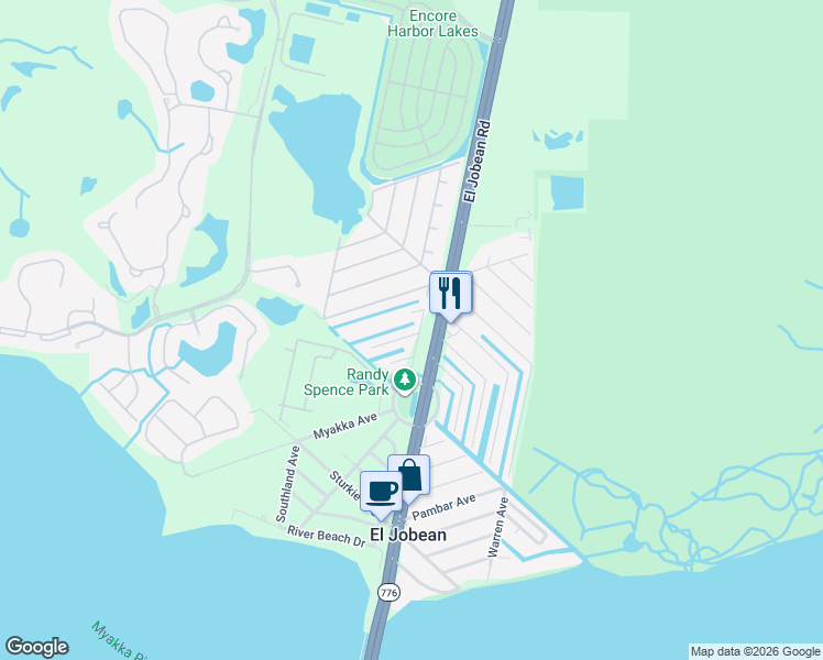 map of restaurants, bars, coffee shops, grocery stores, and more near 14462 Worthwhile Road in Port Charlotte