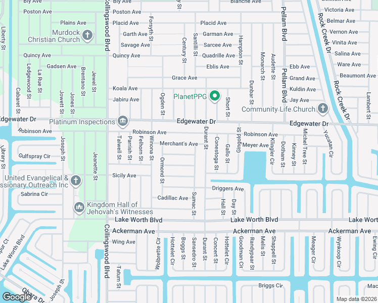 map of restaurants, bars, coffee shops, grocery stores, and more near 18226 Winters Avenue in Port Charlotte