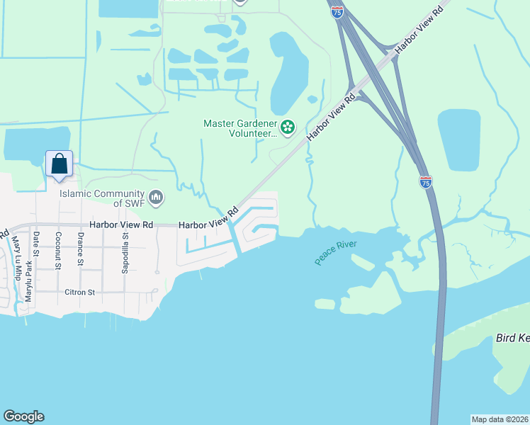 map of restaurants, bars, coffee shops, grocery stores, and more near 190 Danforth Drive in Port Charlotte
