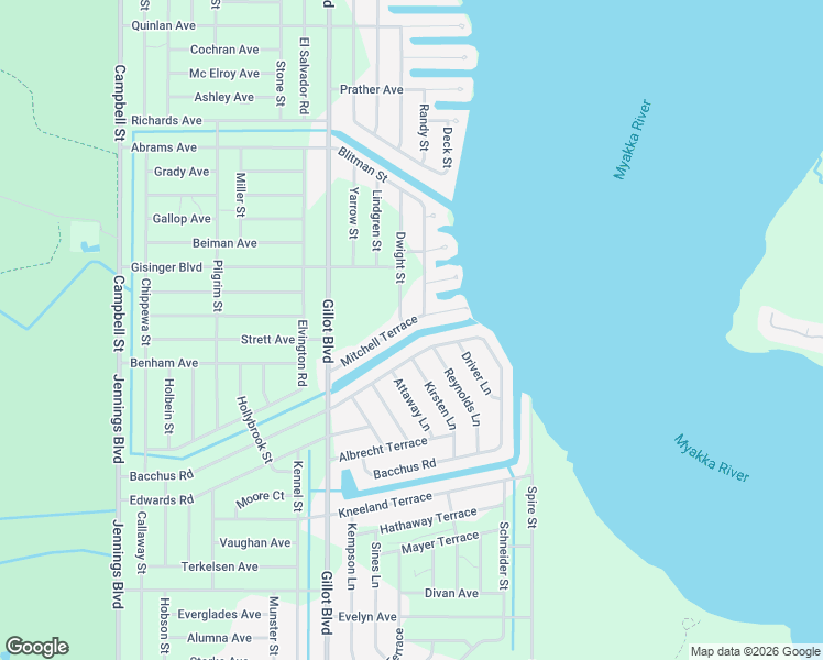 map of restaurants, bars, coffee shops, grocery stores, and more near 12389 Mitchell Terrace in Port Charlotte