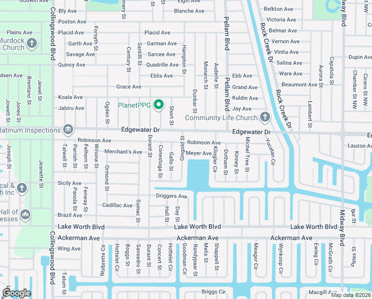 map of restaurants, bars, coffee shops, grocery stores, and more near 18371 Robinson Avenue in Port Charlotte