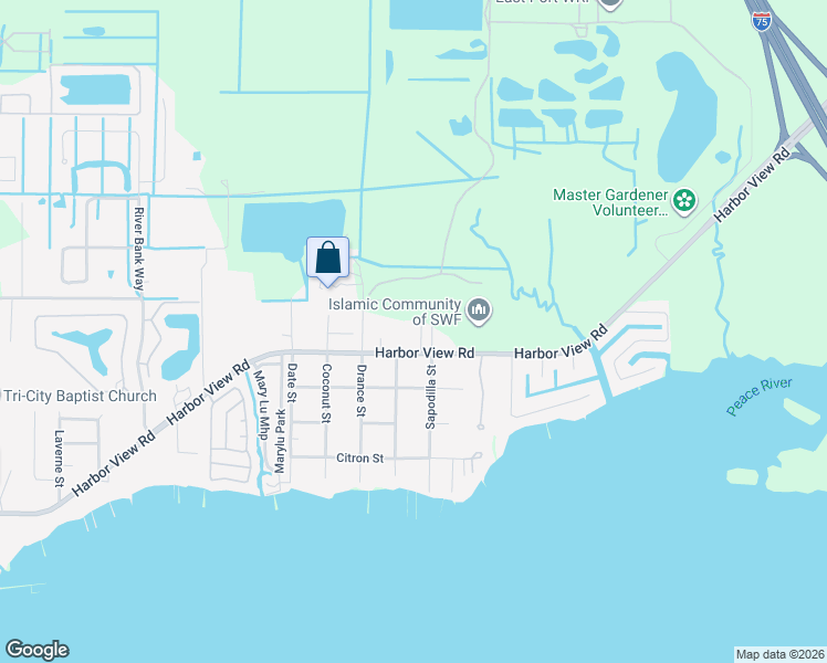 map of restaurants, bars, coffee shops, grocery stores, and more near 1872 Osage Street in Punta Gorda