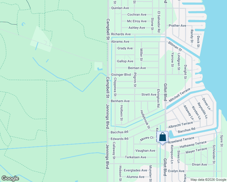map of restaurants, bars, coffee shops, grocery stores, and more near 12042 Conroy Avenue in Port Charlotte