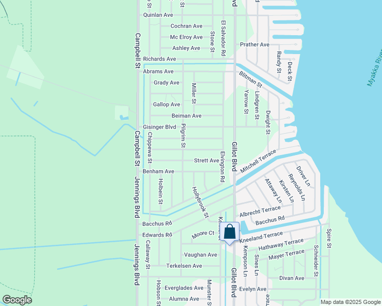 map of restaurants, bars, coffee shops, grocery stores, and more near 12149 Conroy Avenue in Port Charlotte
