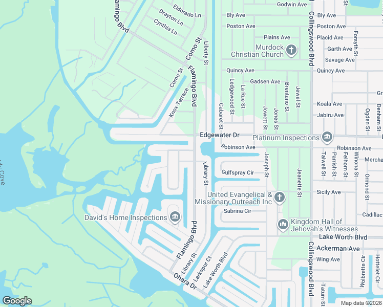 map of restaurants, bars, coffee shops, grocery stores, and more near 4040 Flamingo Boulevard in Port Charlotte